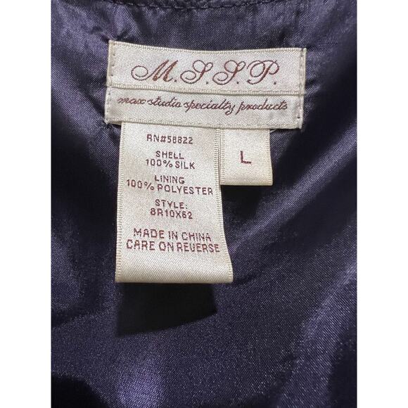 Womens Purple Baby doll , Grunge 100% Silk Dress, L ,Max Studio Special Edition - Picture 4 of 6